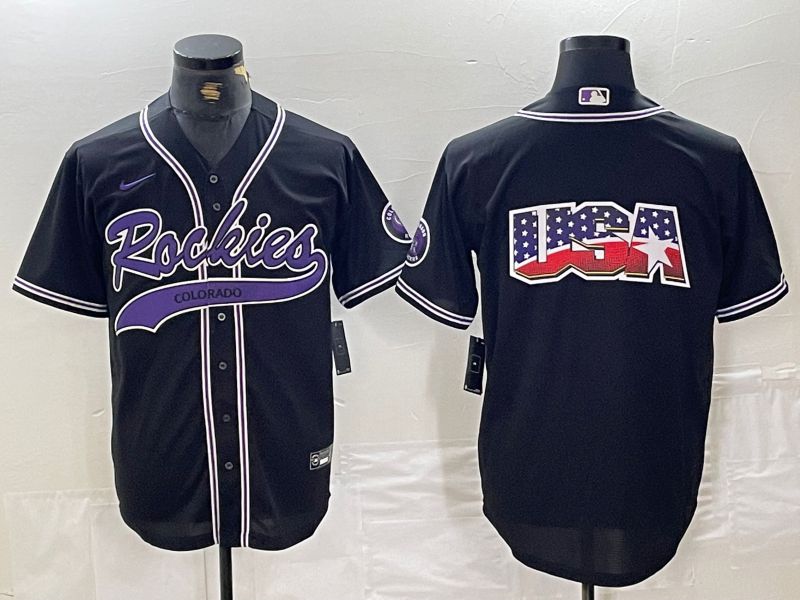 Men Colorado Rockies Blank Black Joint name Nike 2024 MLB Jersey style 3->->MLB Jersey